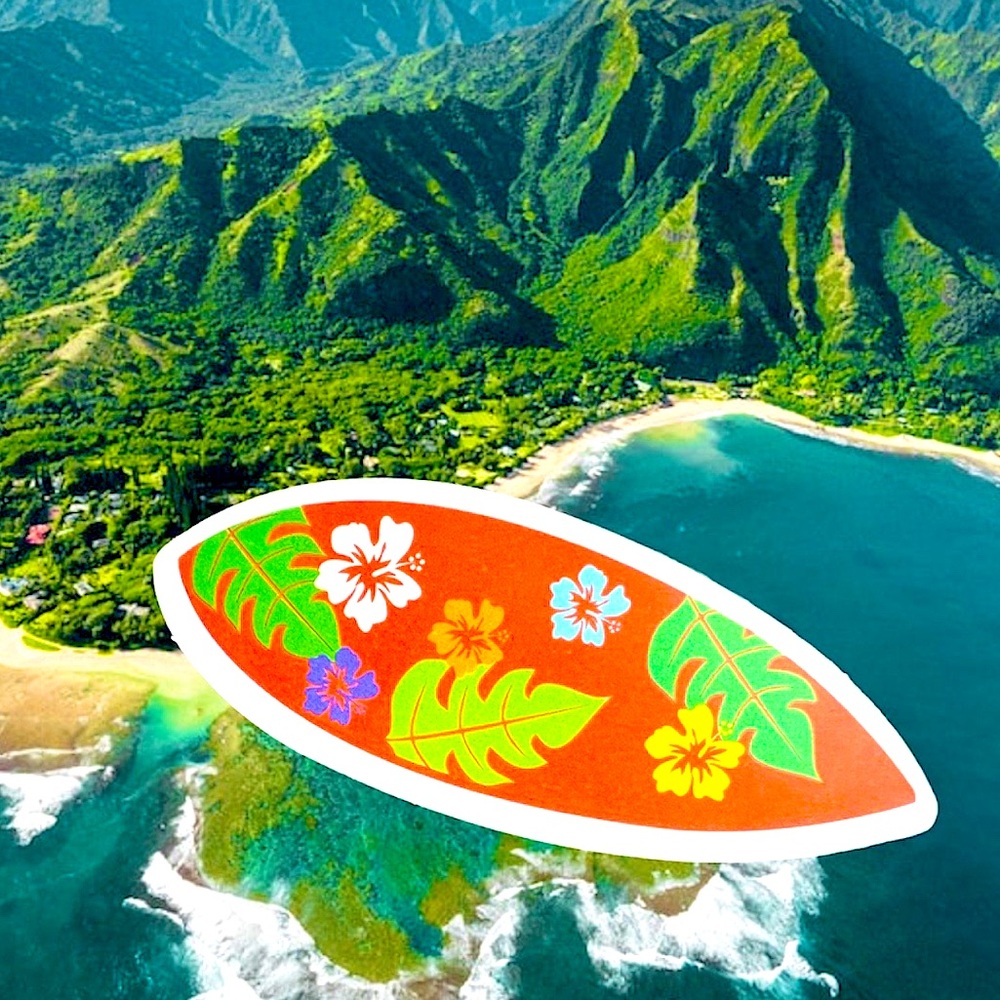 BOARD Hawaii Aloha State Ohana Shaka Travel 808 Samoan Love Single Sticker